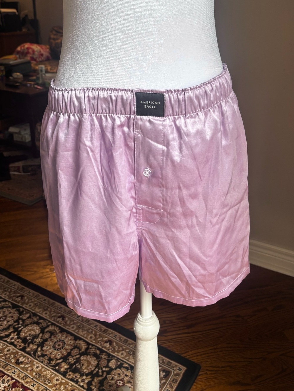 American Eagle Outfitters Light Purple Satin Boxer Shorts